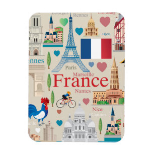 Ímã Ícones bonitos de France