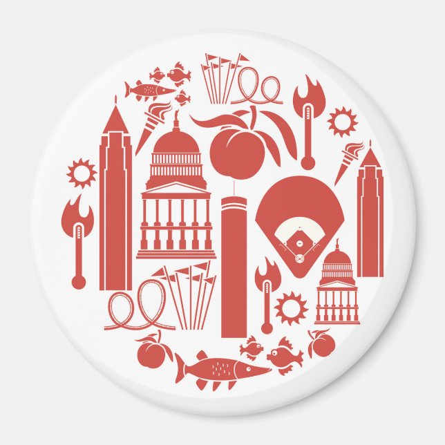 Imã Ícones da Atlanta Georgia (Frente)