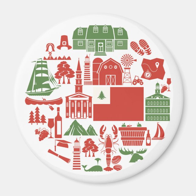 Imã Ícones de Nova Inglaterra (Frente)