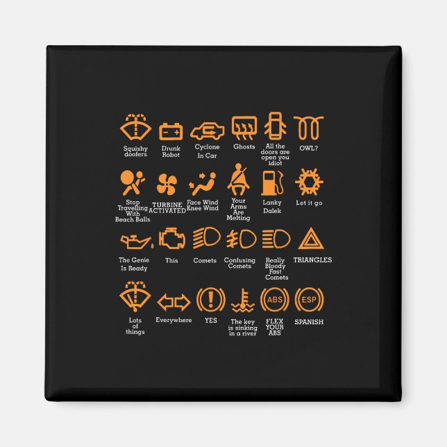 Imã Ícones do painel de controle Café Mug Carro Cara C (Frente)