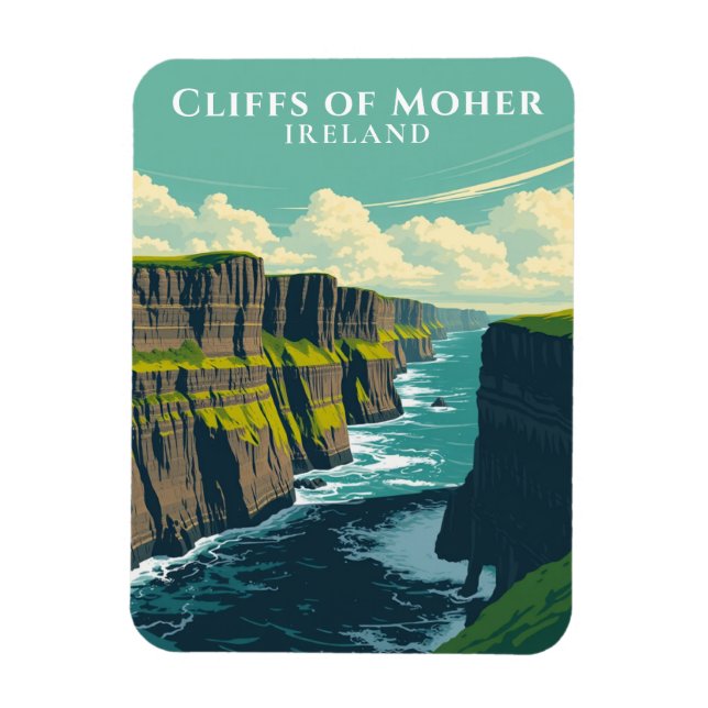 Ímã Iconic Cliffs of Moher Ireland Landmark Souvenir (Vertical)