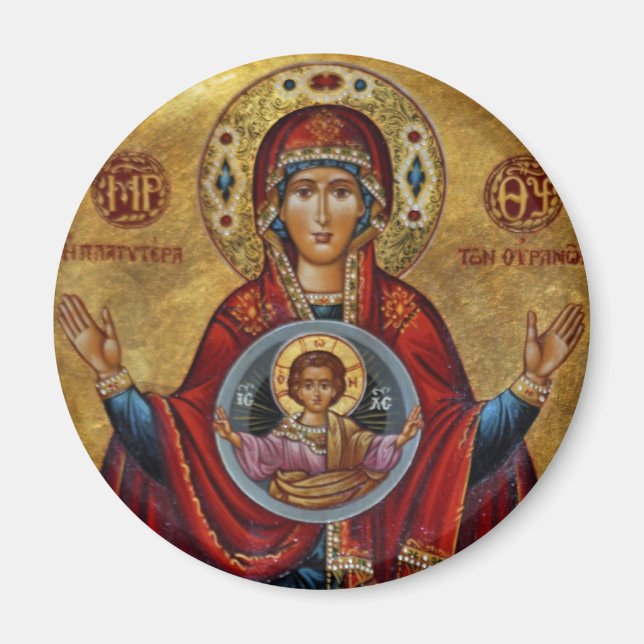 Imã Icônico 15 do século Mary com Cristo (Frente)