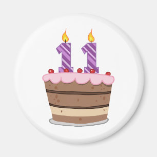 Imã Idade 11 no bolo de aniversário