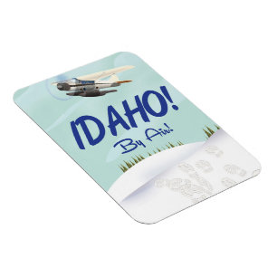 Ímã Idaho! Cartaz de viagem vintage em desenho animado
