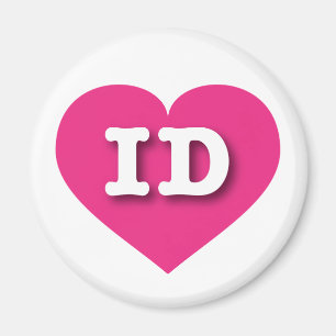 Imã Idaho Coração Rosa Quente - Grande Amor