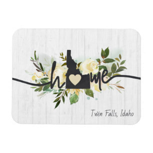 Ímã Idaho Estado Personalizado Sua Cidade Natal Rústic