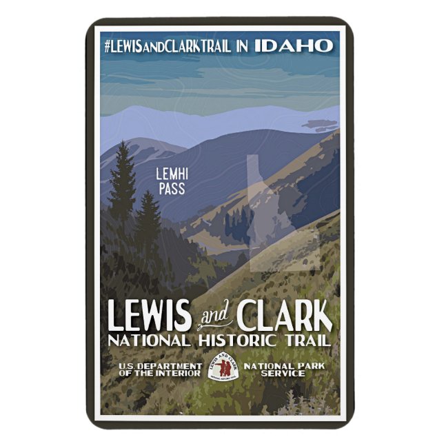 Ímã Idaho. Lewis & Clark Trail (Vertical)