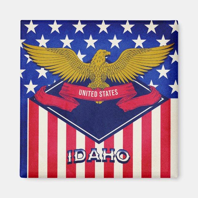 Imã Idaho USA Flag (Frente)
