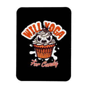 Ímã Ideia de Cupcake de Halloween para Yoga das Mães