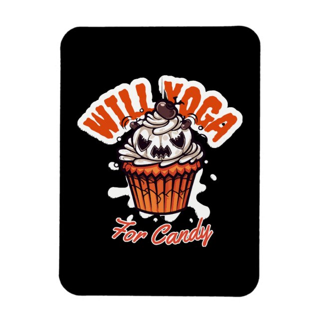 Ímã Ideia de Cupcake de Halloween para Yoga das Mães (Vertical)