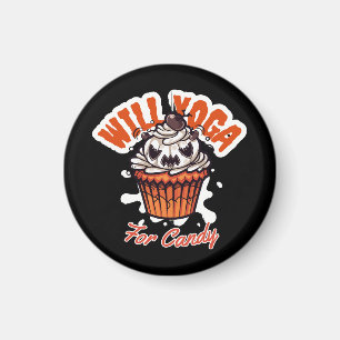 Imã Ideia de Cupcake de Halloween para Yoga das Mães