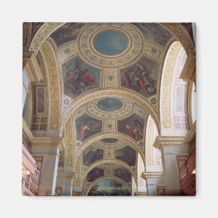Imã Ideia do teto coffered da biblioteca com s dourado