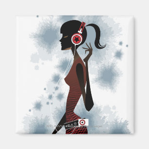 Imã Ideia lateral da música de escuta da mulher