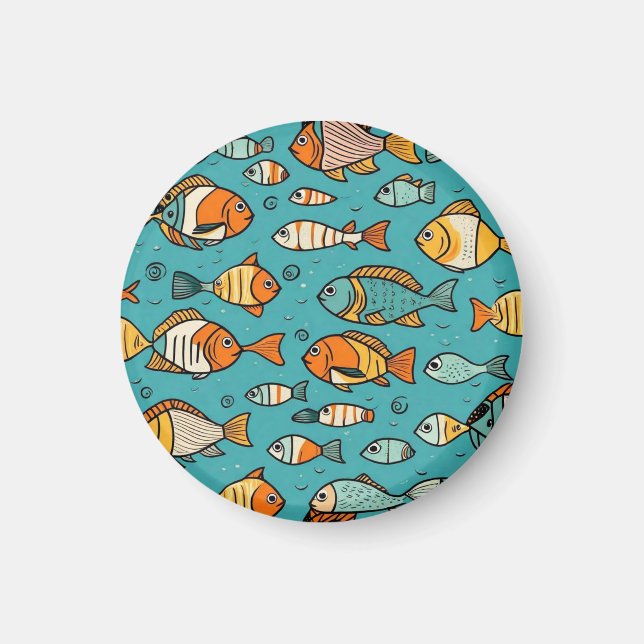 Imã Ideias de presentes de padrão de peixe (Frente)