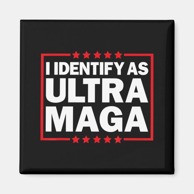 Imã Identifico-Me Como Ultra MAGA Ultra MAGA E Orgulho (Frente)