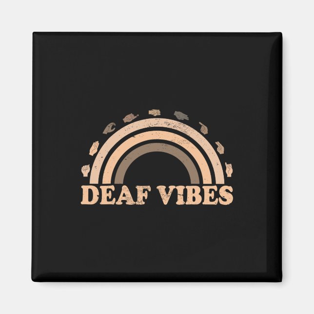 Imã Idioma de Sinal Asl Gesto Mão surda Vibes Awarenes (Frente)