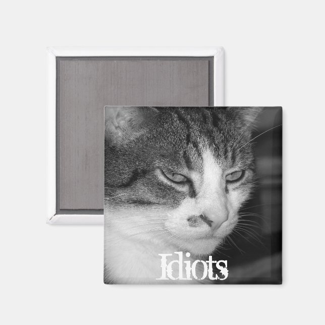 Imã "Idiotas" Crabby Cat Magnet (Front/Back)