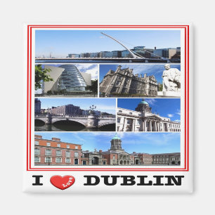 Imã IE - Irlanda - Dublin - I Love - Collage Mosaic