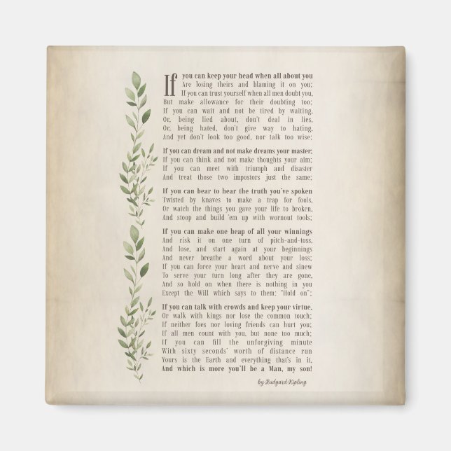 Imã IF, poema inspirado de Rudyard Kipling (Frente)