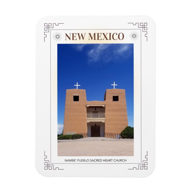 Ímã igreja cardíaca sagrada do Pueblo do Novo méxico (Vertical)