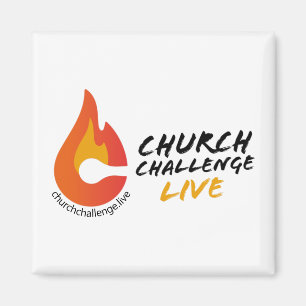 Imã IGREJA DESAFIO LIVE Orange Flamed C Square