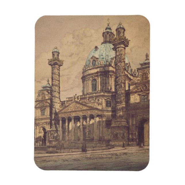 Ímã Igreja Karlskirche em Viena, Áustria (Vertical)
