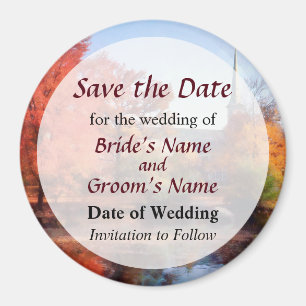 Imã Igreja no outono Salve a Data