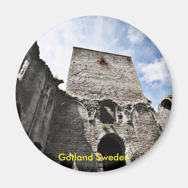 Imã Igreja Ruínas na Suecia de Visby, Suecia Gotland (Frente)