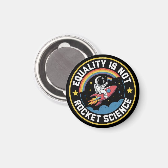 Imã Igualdade Lgbt Não Orgulho De Ciências De Foguete  (Front/Back)