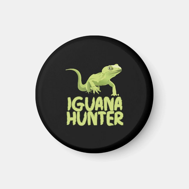 Imã Iguana Hunter - Funny Iguana Reptile Lizard Pet (Frente)