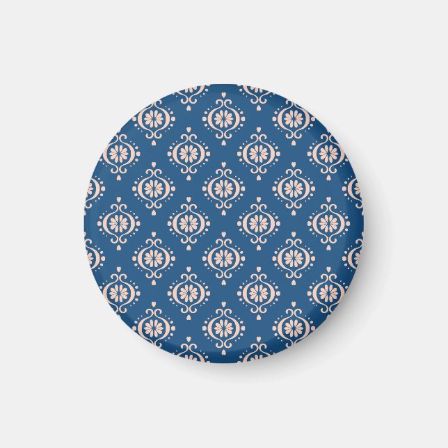 Imã Ikat Geométrico Folklore Damask Ornament (Frente)