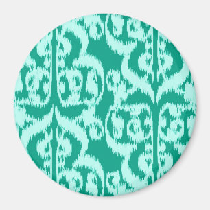 Imã Ikat Moorish Damask - Pavão e aqua