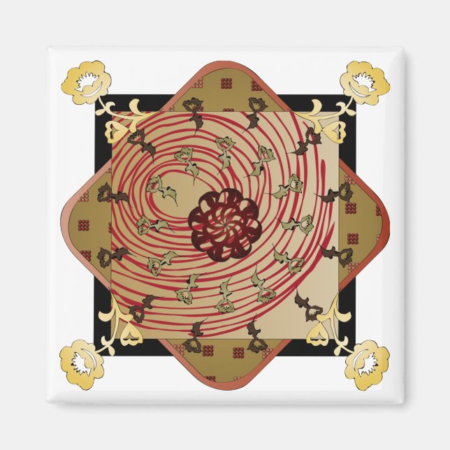 Imã Ikea Rugs Red Swirl Magnet (Frente)