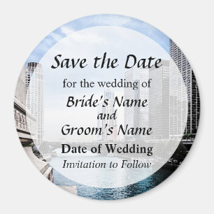 Imã IL - Vista da Ponte de Michigan Avenue Save Date