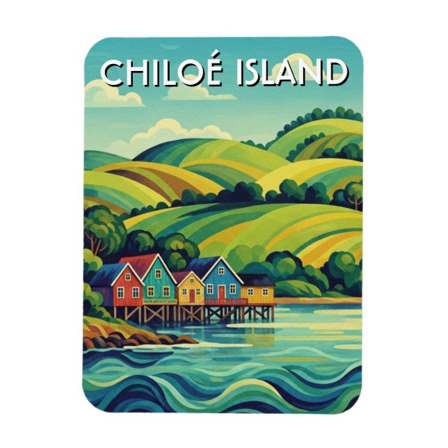 Ímã Ilha Chiloé Viagem Chile (Vertical)