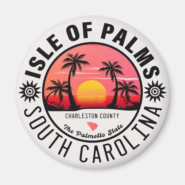 Imã Ilha das Palmas SC Retro Sunset Souvenirs 60s (Frente)