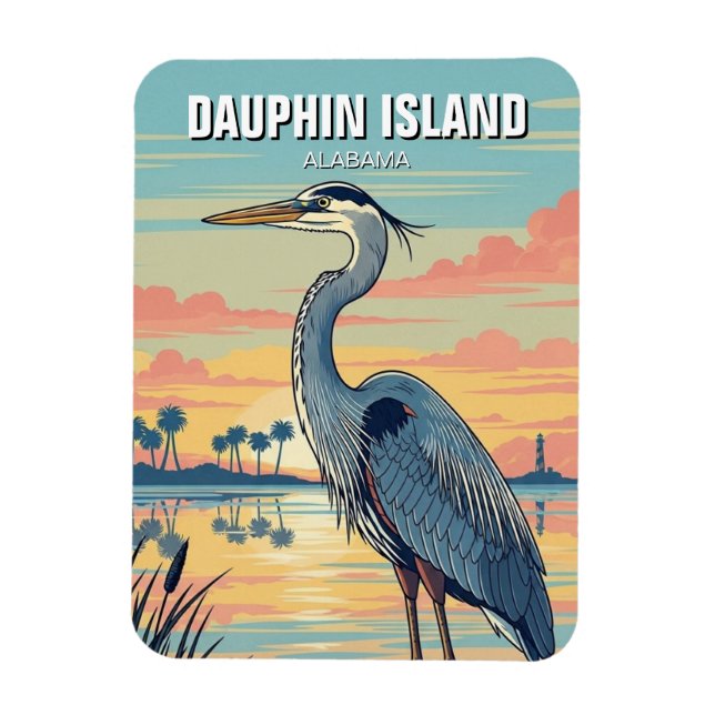 Ímã Ilha Dauphin Alabama Viagem (Vertical)