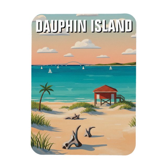 Ímã Ilha Dauphin Viagens Alabama (Vertical)
