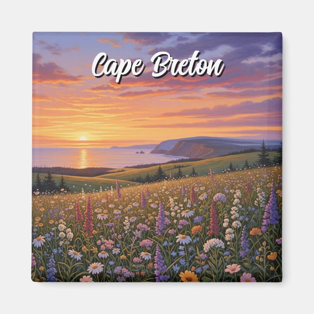 Imã Ilha de Cape Breton Canada Willows Sunset (Frente)