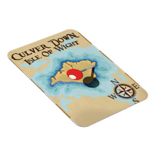 Ímã Ilha de Culver Down poster de viagens Inglaterra