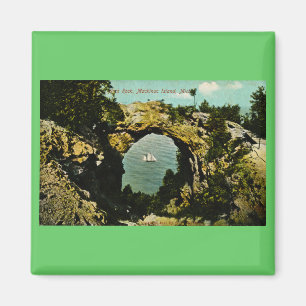 Imã Ilha de Mackinac da rocha do arco, Michigan 1911