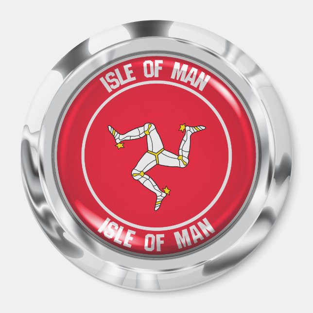 Imã Ilha de Man Round Emblem (Frente)