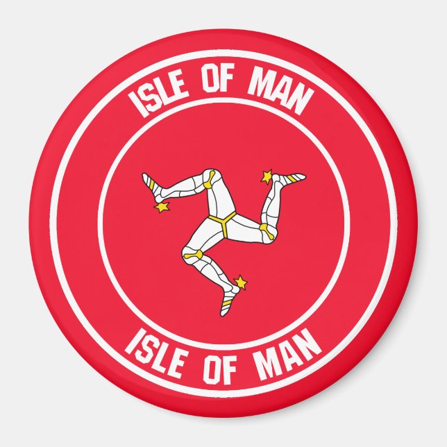 Imã Ilha de Man Round Emblem (Frente)