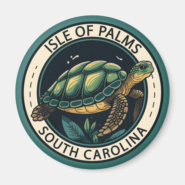 Imã Ilha de Palms South Carolina Turtle Crachá (Frente)