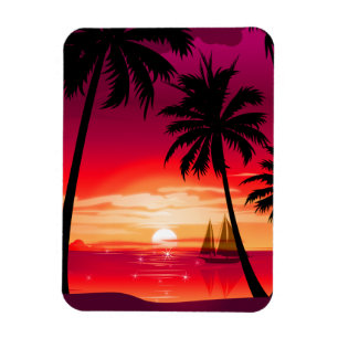 Ímã Ilha de Shimmery, Gorda, Sunset e Sailboat
