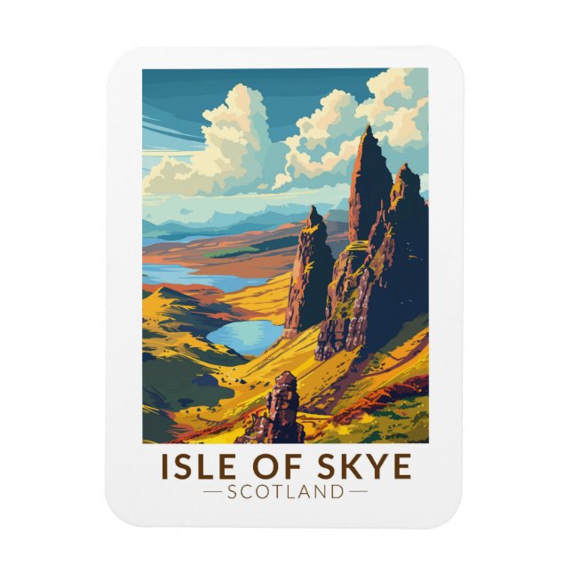 Ímã Ilha de Skye Scotland Viagem Art Vintage (Vertical)