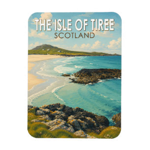 Ímã Ilha de Tiree Escócia Ilustração Arte de Viagem