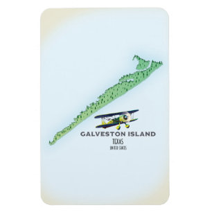 Ímã Ilha Galveston Texas EUA mapa