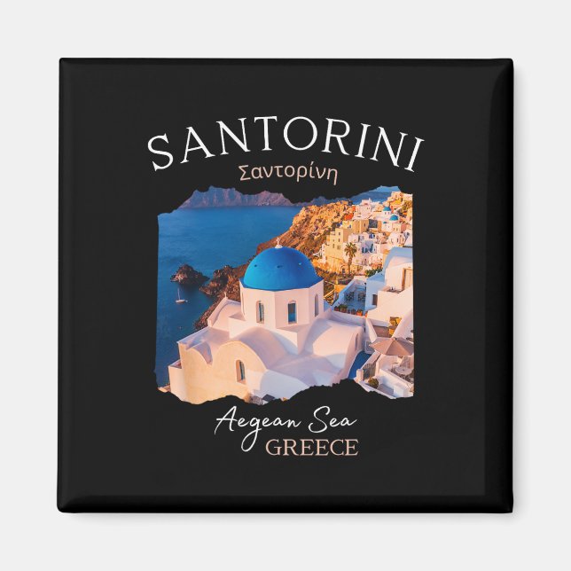 Imã Ilha Grega Santorini Grécia Oia Aldeia Chu Azul (Frente)