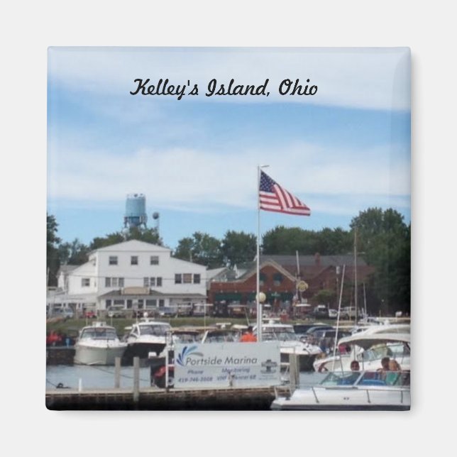 Imã Ilha Kelley Portside Marina Ohio Magnet (Frente)